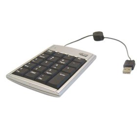 Adesso 19-Key Mobile USB Numeric Keypad with Retractable Cable